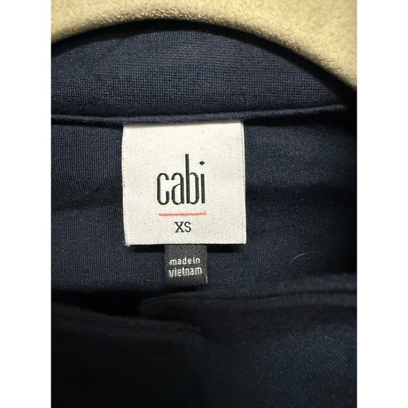 Cabi Navy Moto-Inspired Cropped Jacket Size XS – Rayon Blend Stretch Knit - Picture 5 of 6
